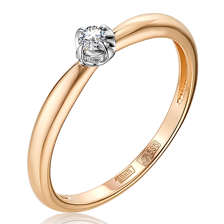 Кольцо, золото, бриллиант, 1-31-0261-101
